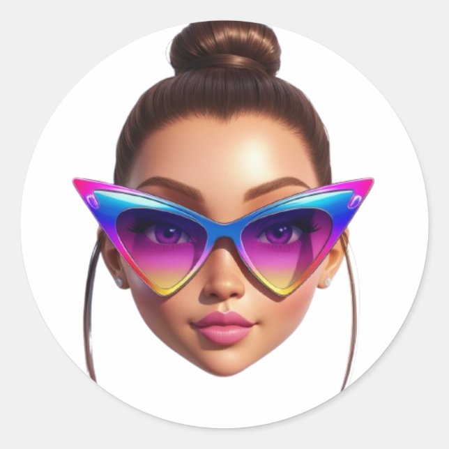 Adesivo Redondo Doença redonda de na moda (Frente)