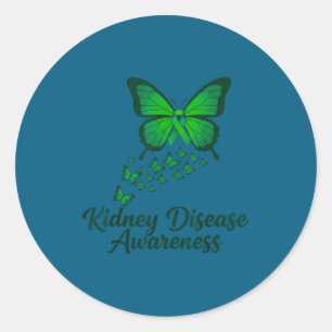 Adesivo Redondo Doença renal Ckd conscientização laço verde fofoCk