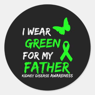Adesivo Redondo Doença Renal Eu Visto Verde Para Meu Pai Friso 1