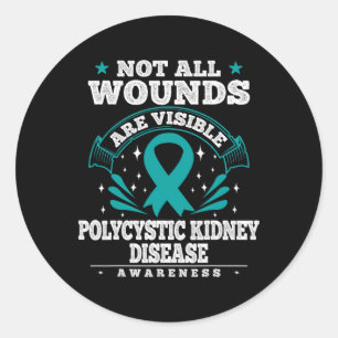 Adesivo Redondo Doença Renal Presente - Sensibilização Do Pkd