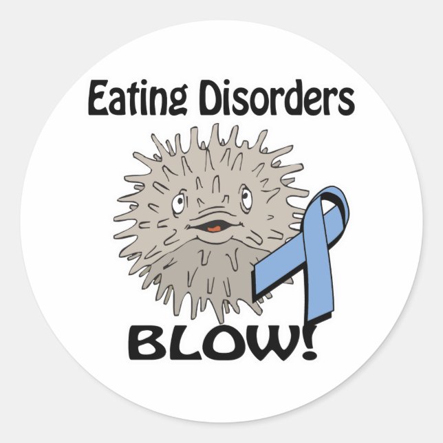 Adesivo Redondo Doenças Alimentares Provocam Design de Sensibiliza (Frente)