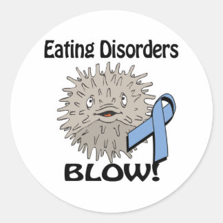 Adesivo Redondo Doenças Alimentares Provocam Design de Sensibiliza