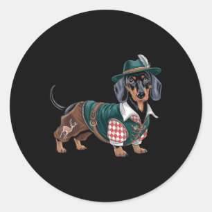 Adesivo Redondo Dog Dachshund Bavarian Weiner Sausado _3