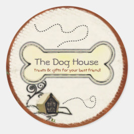 Adesivo Redondo Dog House PET TREATS OFERECE EMPRESAS