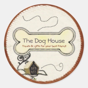 Adesivo Redondo Dog House PET TREATS OFERECE EMPRESAS