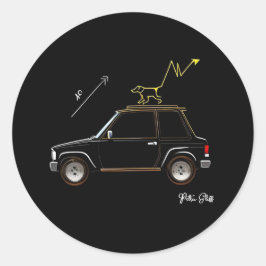 Adesivo Redondo Dog on Wall Street Round Large Stickers