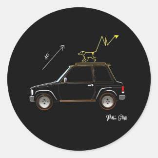 Adesivo Redondo Dog on Wall Street Round Large Stickers