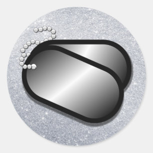 Adesivo Redondo dog tags militar