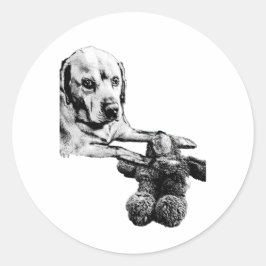 Adesivo Redondo Dog & Teddy | Black & White Sticker