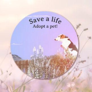 Adesivo Redondo Dog Waiting for his Family