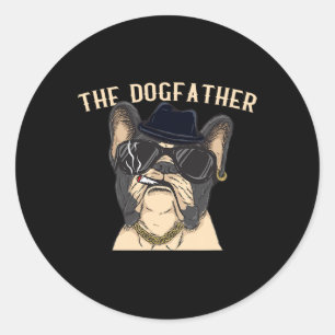 Adesivo Redondo Dogdad - Pai Francês Máfia - Gangue Bulldog Francê