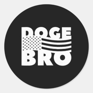 Adesivo Redondo Doge Bro Patriótico Americano Trump Eficiência