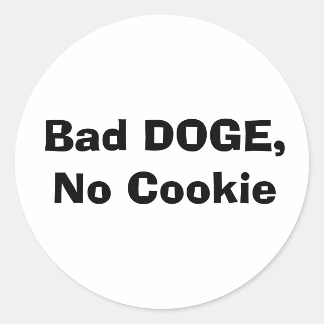 Adesivo Redondo DOGE Mau, Sem Cookie (Frente)