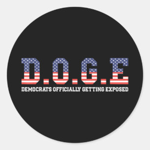 Adesivo Redondo Doge Meme Democrats Oficialmente Expostos