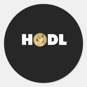 Adesivo Redondo Dogecoin Hodl - Camisa Cripto