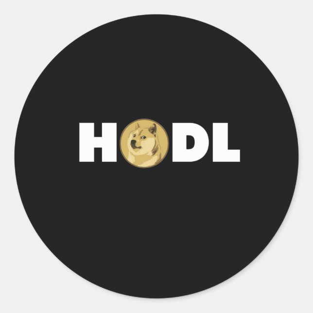 Adesivo Redondo Dogecoin Hodl - Camisa Cripto (Frente)