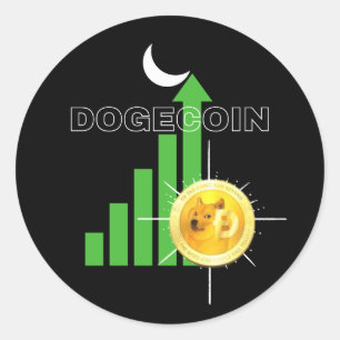 Adesivo Redondo Dogecoin to Moon Crypto