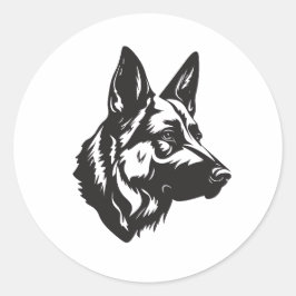Adesivo Redondo Dogfather Shepherd Face Sticker