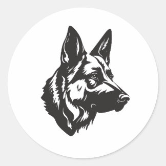 Adesivo Redondo Dogfather Shepherd Face Sticker