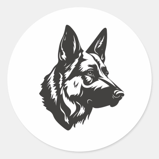 Adesivo Redondo Dogfather Shepherd Face Sticker (Frente)