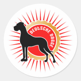 Adesivo Redondo Dogge alemão autocolante
