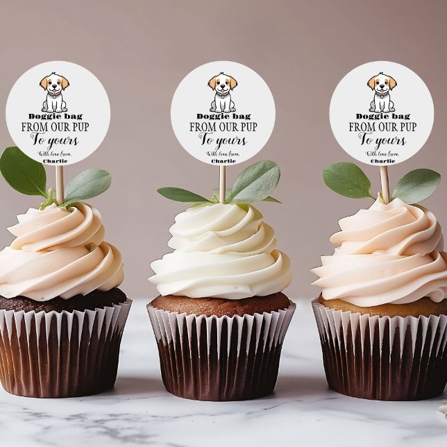 Adesivo Redondo Doggie Bag Dog Treat Wedat Favor Bag (Criador carregado)