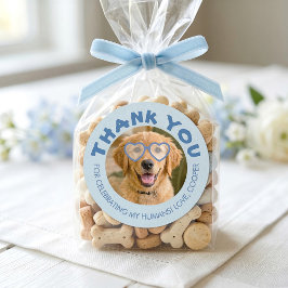 Adesivo Redondo Doggie Treat Wedding Favors Dog Photo Thank You