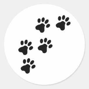 Adesivo Redondo doggy bonito preto das patas do cão