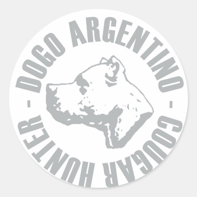 ADESIVO REDONDO DOGO ARGENTINO COUGAR HUNTER (Frente)