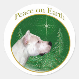 Adesivo Redondo Dogo Argentino Peace