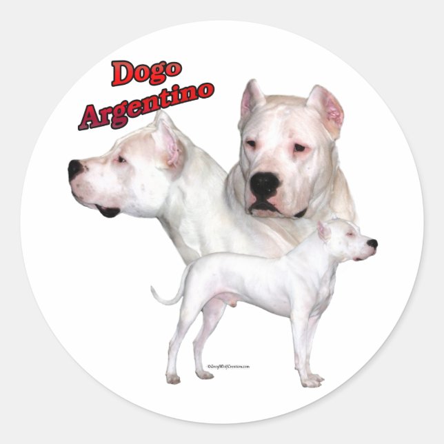 Adesivo Redondo Dogo Argentino Trio 2 - Sticker (Frente)