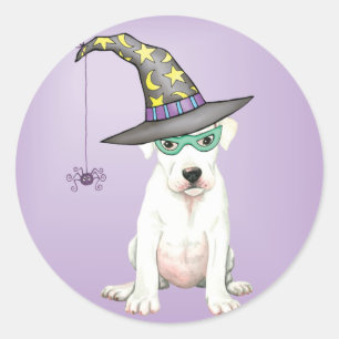 Adesivo Redondo Dogo Argentino Witch Classic Round Sticker
