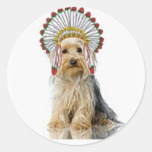 Adesivo Redondo Dogs~Original Ditzy Sticker~Yorkie