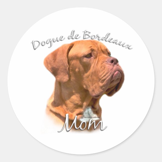 Adesivo Redondo Dogue de Bordeaux Mãe 2 (Frente)