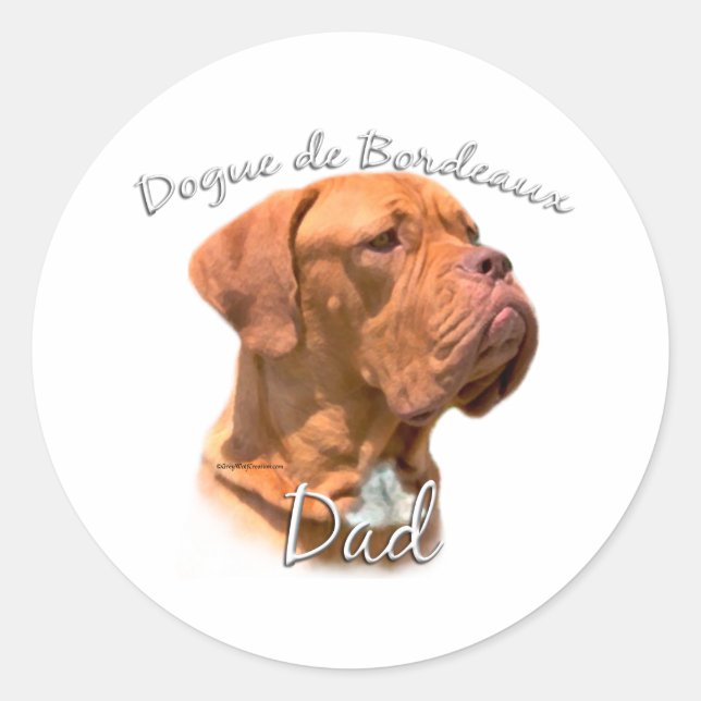 Adesivo Redondo Dogue de Bordeaux Pai 2 (Frente)