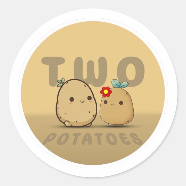 Adesivo Redondo Dois Clássicos De Batatas (Frente)