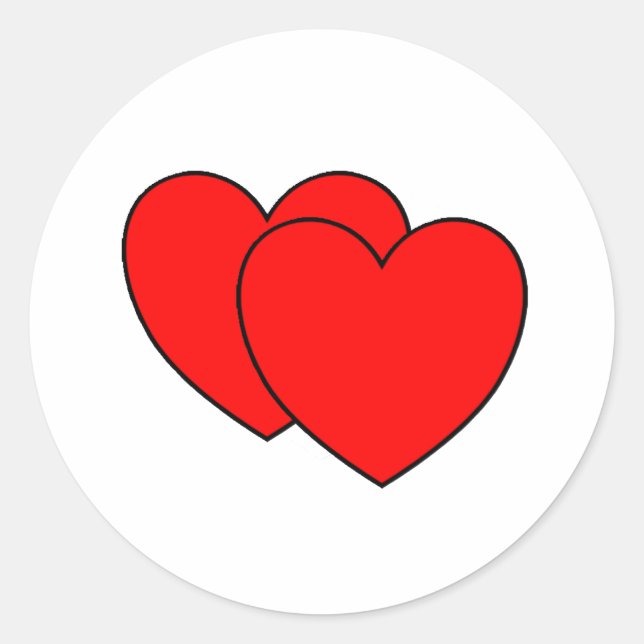 Adesivo Redondo Dois Corações (Frente)