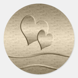 Adesivo Redondo Dois corações do ouro