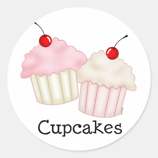 Adesivo Redondo Dois Cupcakes grandes (Frente)
