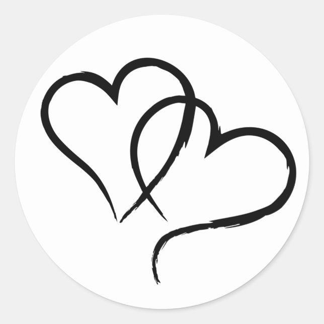 Adesivo Redondo Dois dos Corações (Frente)