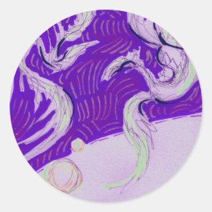 Adesivo Redondo Dois Dragões, três sóis