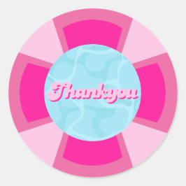 Adesivo Redondo Dois legal aniversários de verão de piscina tropic