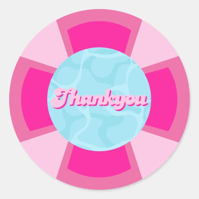 Adesivo Redondo Dois legal aniversários de verão de piscina tropic (Frente)