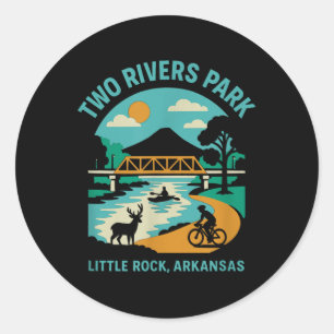Adesivo Redondo Dois Rivers Park Em Little Rock, Arkansas, Bridge