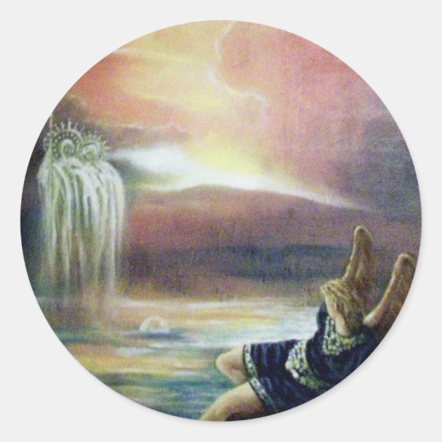 ADESIVO REDONDO DOIS SANTOS JOHN E FALLEN ANGEL (Frente)