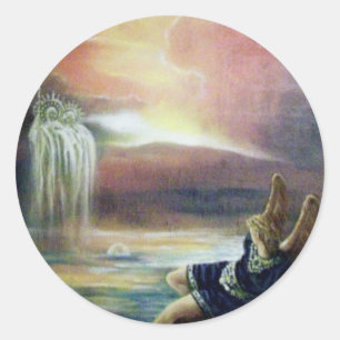 ADESIVO REDONDO DOIS SANTOS JOHN E FALLEN ANGEL