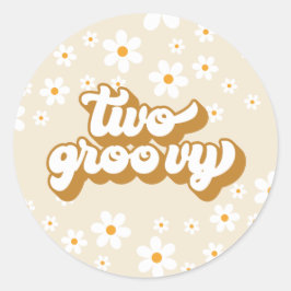 Adesivo Redondo Dois segundo aniversário de margarida retrógrada