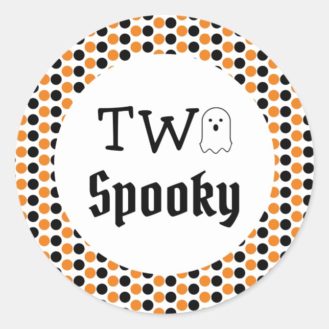 Adesivo Redondo Dois segundo aniversário Spooky (Frente)