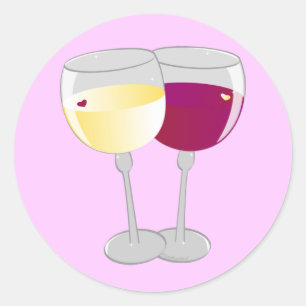 Adesivo Redondo Dois vidros do vinho