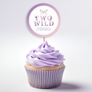 Adesivo Redondo Dois Vinheta de Frente de Aniversário Selvagem